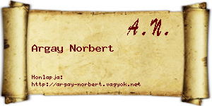 Argay Norbert névjegykártya