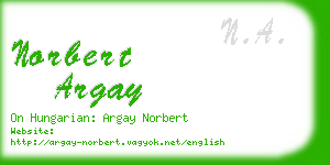 norbert argay business card